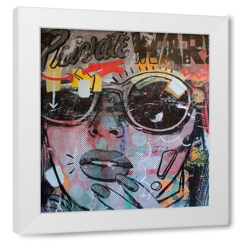 Private War White Modern Wood Framed Art Print by Monteavaro, Dan