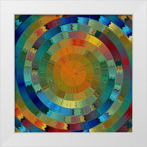 Native Sun White Modern Wood Framed Art Print by Manlove, David