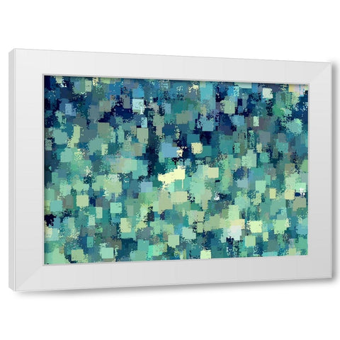 Blue Green Blues White Modern Wood Framed Art Print by Manlove, David