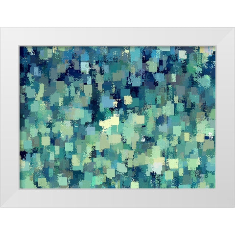 Blue Green Blues White Modern Wood Framed Art Print by Manlove, David