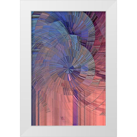 Pink, Blue and Purple White Modern Wood Framed Art Print by Manlove, David