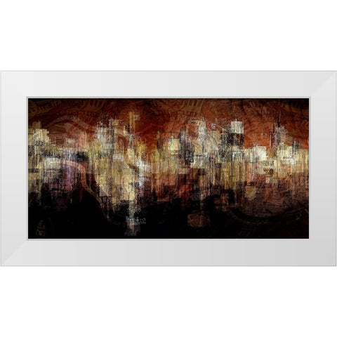 City on the Edge White Modern Wood Framed Art Print by Manlove, David