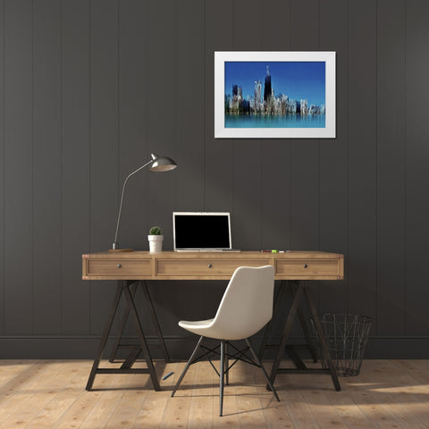 Hancock White Modern Wood Framed Art Print by Manlove, David