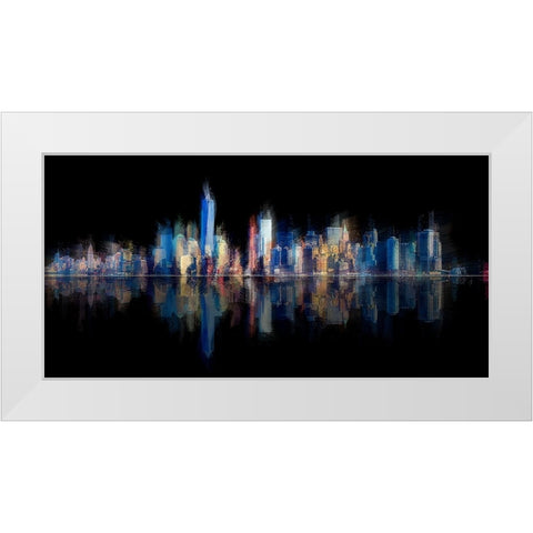 New York Pan 6 White Modern Wood Framed Art Print by Manlove, David