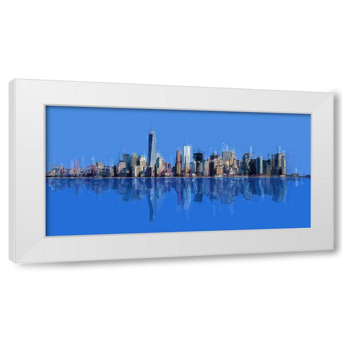 New York Pan 10 White Modern Wood Framed Art Print by Manlove, David