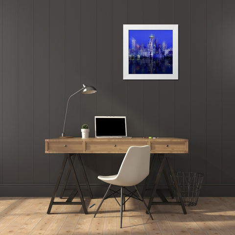 Seattle White Modern Wood Framed Art Print by Manlove, David