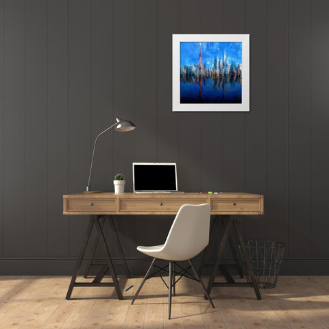 Shanghai White Modern Wood Framed Art Print by Manlove, David