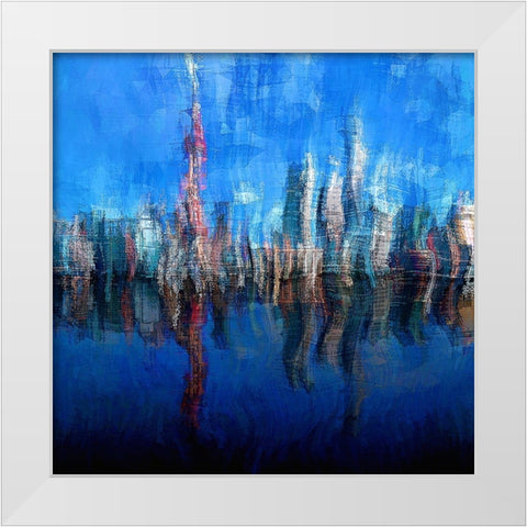 Shanghai White Modern Wood Framed Art Print by Manlove, David