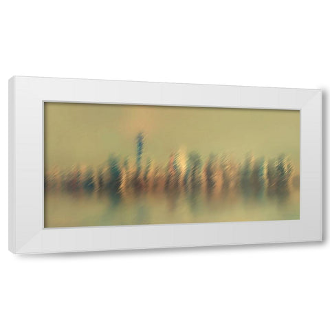 New York Mist White Modern Wood Framed Art Print by Manlove, David