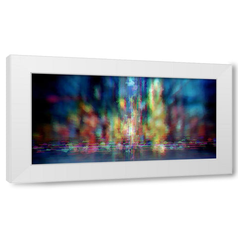 Neon Jungle White Modern Wood Framed Art Print by Manlove, David