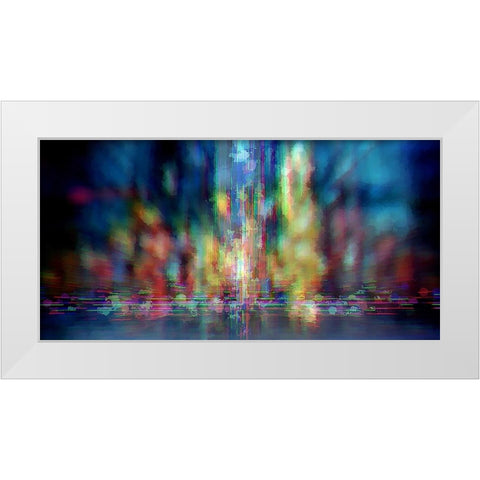 Neon Jungle White Modern Wood Framed Art Print by Manlove, David