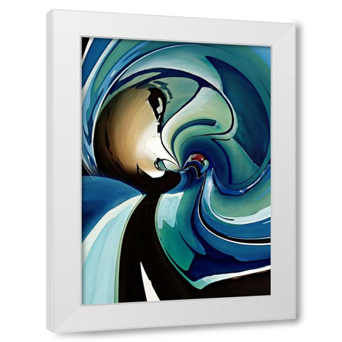Evening Stroll With Salvador 2 White Modern Wood Framed Art Print by Manlove, David