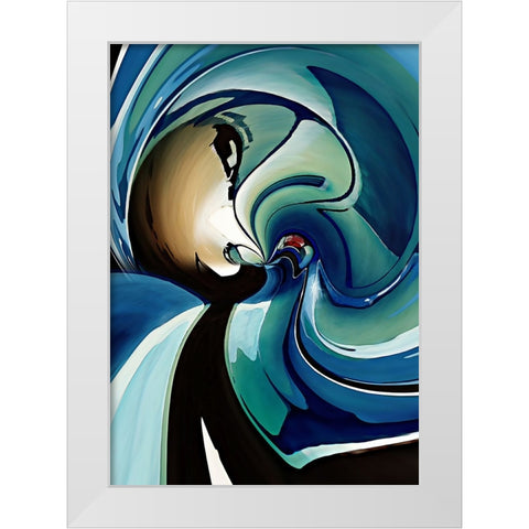 Evening Stroll With Salvador 2 White Modern Wood Framed Art Print by Manlove, David