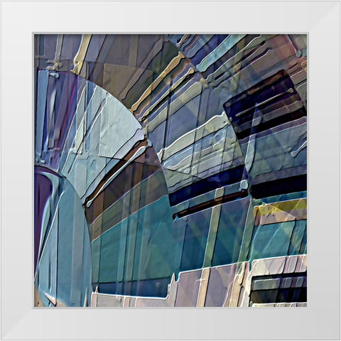 Lyricism B White Modern Wood Framed Art Print by Manlove, David