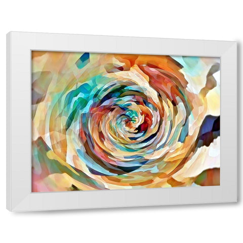 Rusty Rose White Modern Wood Framed Art Print by Manlove, David