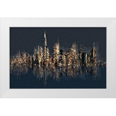 New York Splash White Modern Wood Framed Art Print by Manlove, David