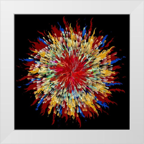 Feather Duster White Modern Wood Framed Art Print by Manlove, David