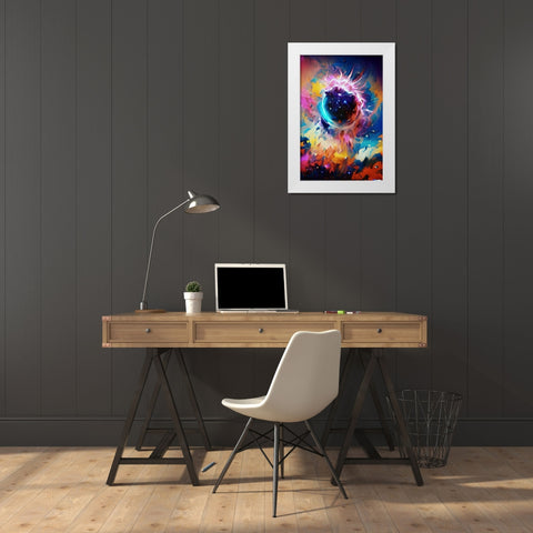 Black Sun White Modern Wood Framed Art Print by Manlove, David