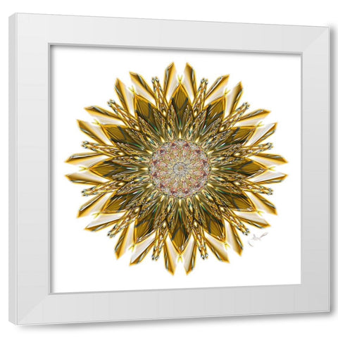 Gold Glass Star White Modern Wood Framed Art Print by Manlove, David