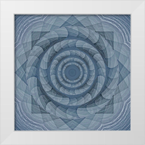 Teal Diamond Rotor White Modern Wood Framed Art Print by Manlove, David