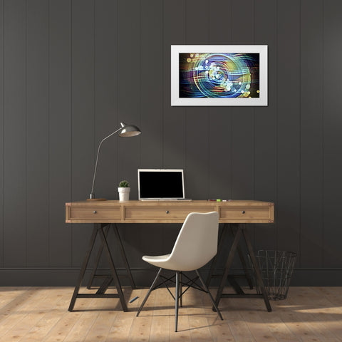 Aurora Oil Nebula 3 White Modern Wood Framed Art Print by Manlove, David