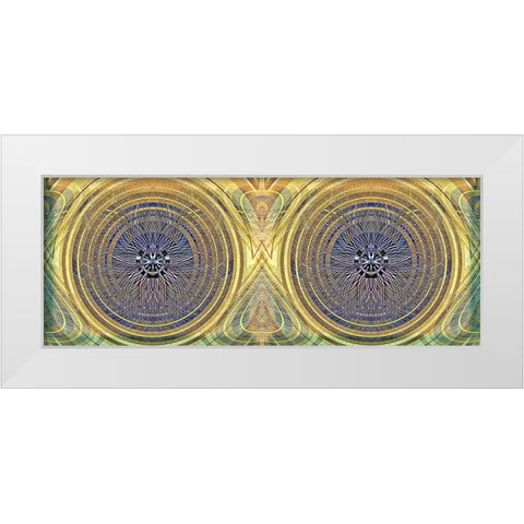 Binary Radial White Modern Wood Framed Art Print by Manlove, David