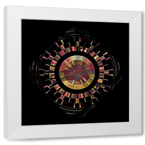 Bronze Pearl Electric Clock White Modern Wood Framed Art Print by Manlove, David