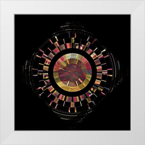 Bronze Pearl Electric Clock White Modern Wood Framed Art Print by Manlove, David