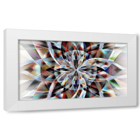 Facet Flower White Modern Wood Framed Art Print by Manlove, David