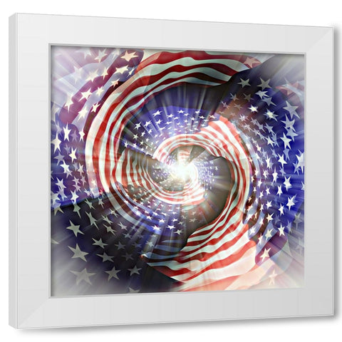 Americas Spiral B White Modern Wood Framed Art Print by Manlove, David