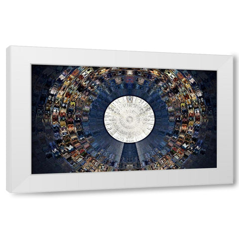 The Orb White Modern Wood Framed Art Print by Manlove, David