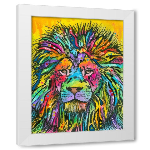 Lion Good White Modern Wood Framed Art Print by Dean Russo Collection
