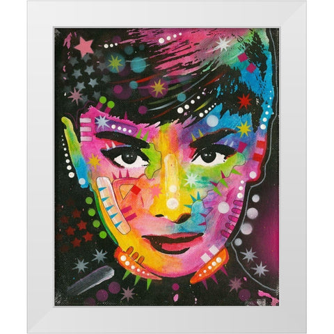 Audrey White Modern Wood Framed Art Print by Dean Russo Collection