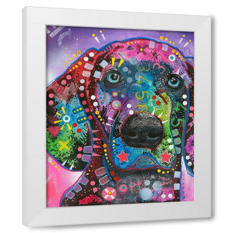 Purple Excitement White Modern Wood Framed Art Print by Dean Russo Collection