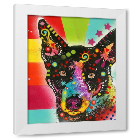 Now? White Modern Wood Framed Art Print by Dean Russo Collection