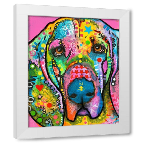 Bloodhound White Modern Wood Framed Art Print by Dean Russo Collection