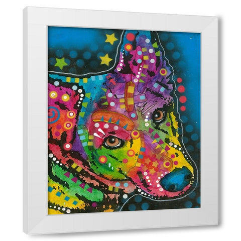 Herding Dog White Modern Wood Framed Art Print by Dean Russo Collection