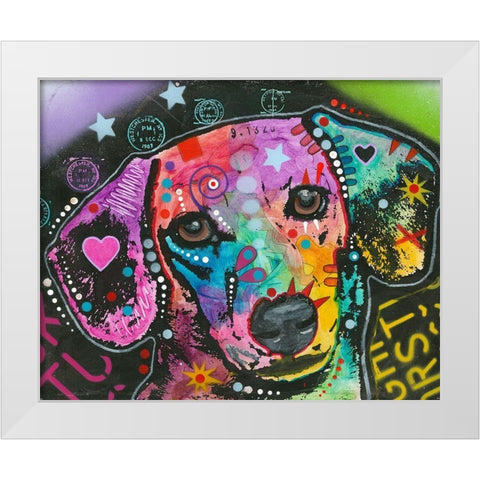 Alphabet Hound White Modern Wood Framed Art Print by Dean Russo Collection