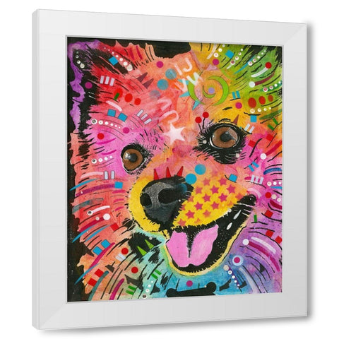 Pom Pom 2 White Modern Wood Framed Art Print by Dean Russo Collection