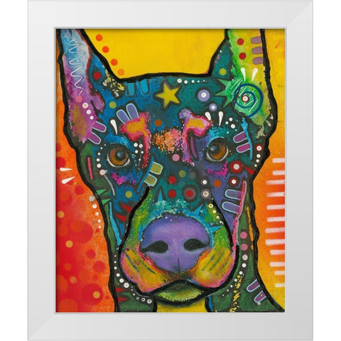 ears perked White Modern Wood Framed Art Print by Dean Russo Collection