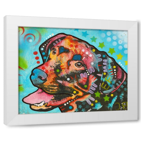 Love is a bark White Modern Wood Framed Art Print by Dean Russo Collection