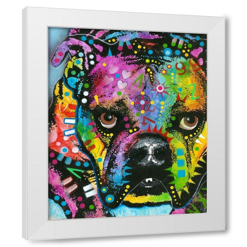 bully love White Modern Wood Framed Art Print by Dean Russo Collection