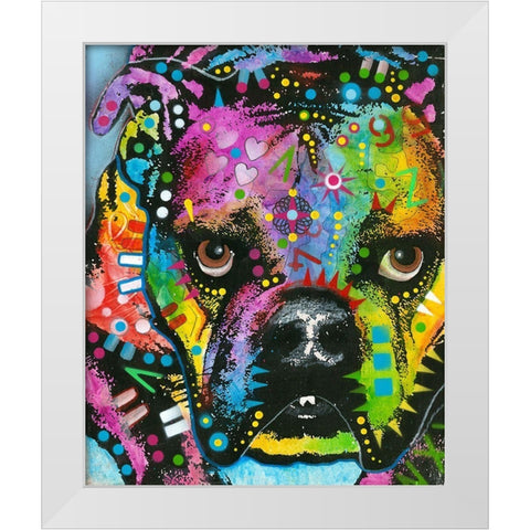 bully love White Modern Wood Framed Art Print by Dean Russo Collection