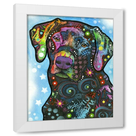 Blue Lab White Modern Wood Framed Art Print by Dean Russo Collection