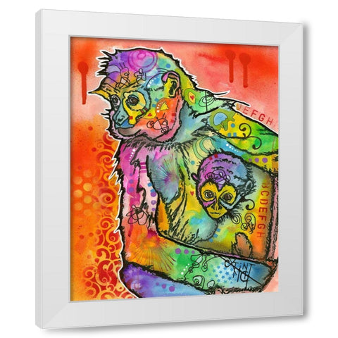 Monkey 1 White Modern Wood Framed Art Print by Dean Russo Collection