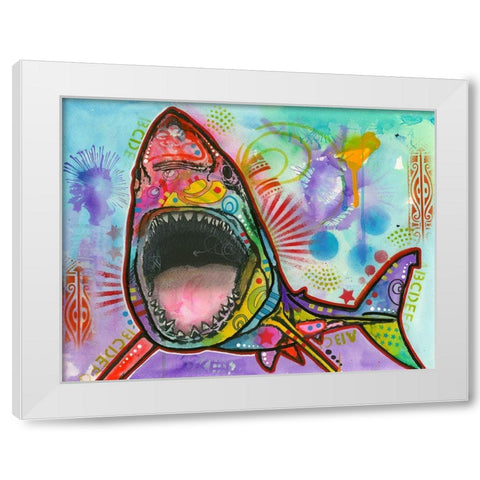 Shark 1 White Modern Wood Framed Art Print by Dean Russo Collection