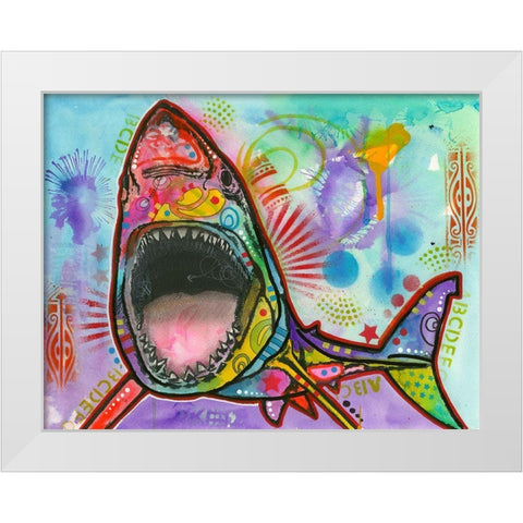 Shark 1 White Modern Wood Framed Art Print by Dean Russo Collection