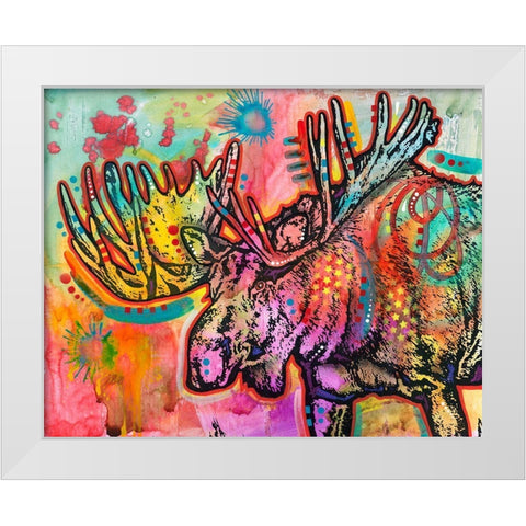Bull Moose  White Modern Wood Framed Art Print by Dean Russo Collection