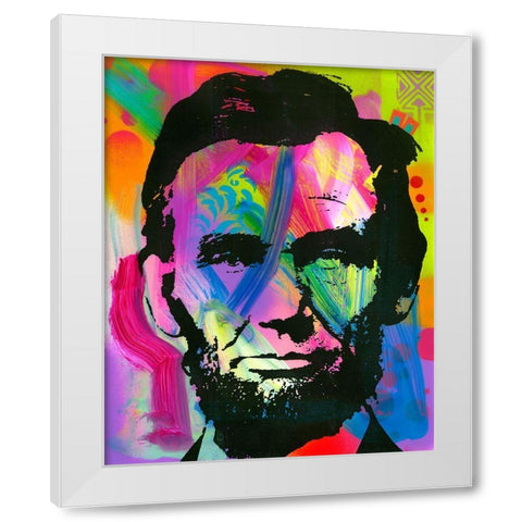 Abraham Lincoln blue years White Modern Wood Framed Art Print by Dean Russo Collection