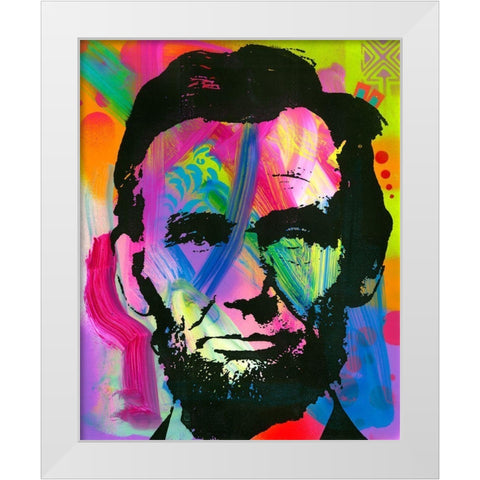 Abraham Lincoln blue years White Modern Wood Framed Art Print by Dean Russo Collection